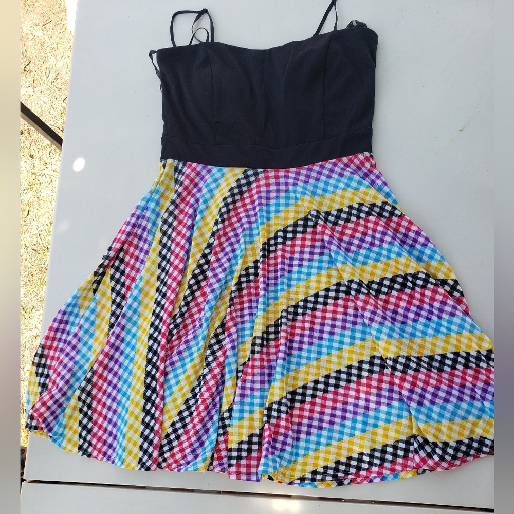 Colorful Plaid Mini Dress